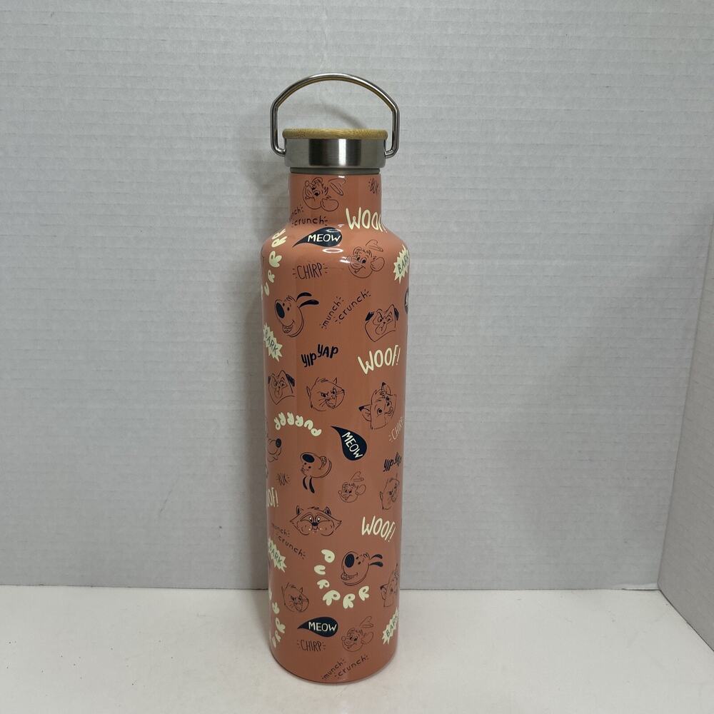 Disney Parks Critter Chaos Stainless Steel Water 12" Bottle Meeko Pluto 34 Oz